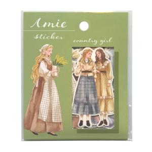 Amie sticker/アミ ステッカー  country girl かわいい フレークシール 81371
