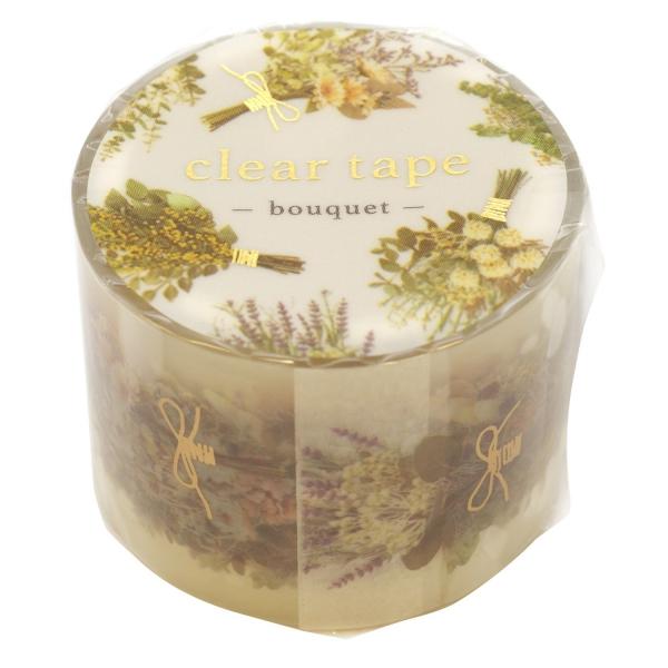 clear tape/クリアテープ 箔押し  bouquet おしゃれ デコ 95166
