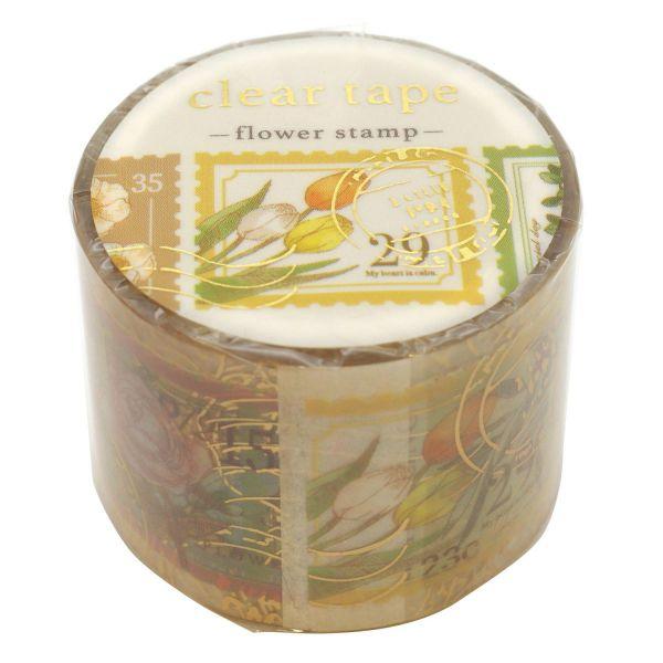 clear tape/クリアテープ 箔押し  flower stamp おしゃれ デコ 95167