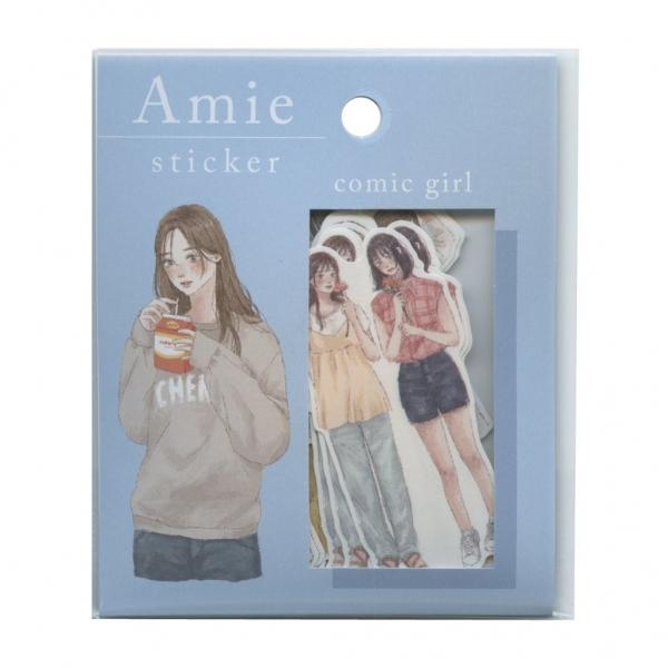Amie sticker/アミ ステッカー  comic girl かわいい フレークシール 817...