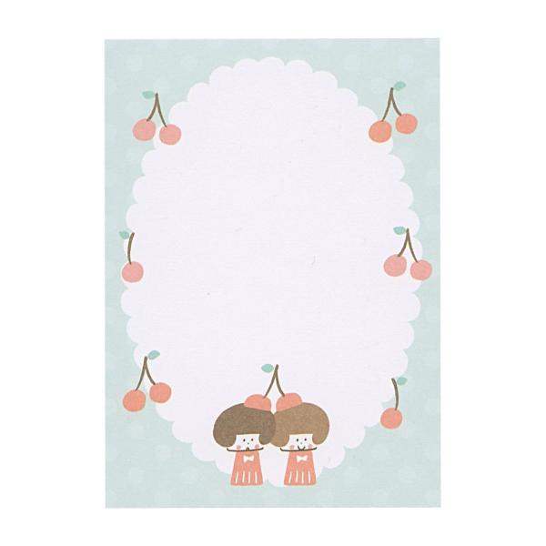 オテガルメモ mizutama  さくらんぼ  消しゴムはんこ作家 フルーツちゃん 35-455