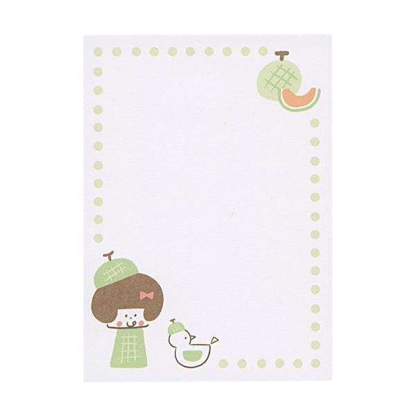 オテガルメモ mizutama  メロン  消しゴムはんこ作家 フルーツちゃん 35-458