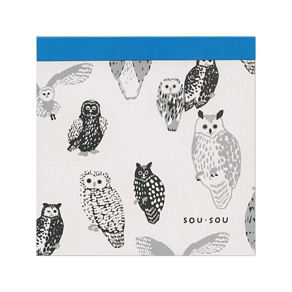 SOU・SOU× スクエアメモ ふくろう  メモ 和ポップ かわいい 71335