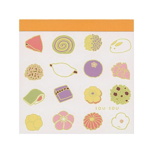 SOU・SOU× スクエアメモ 和菓子  メモ 和ポップ かわいい 71336