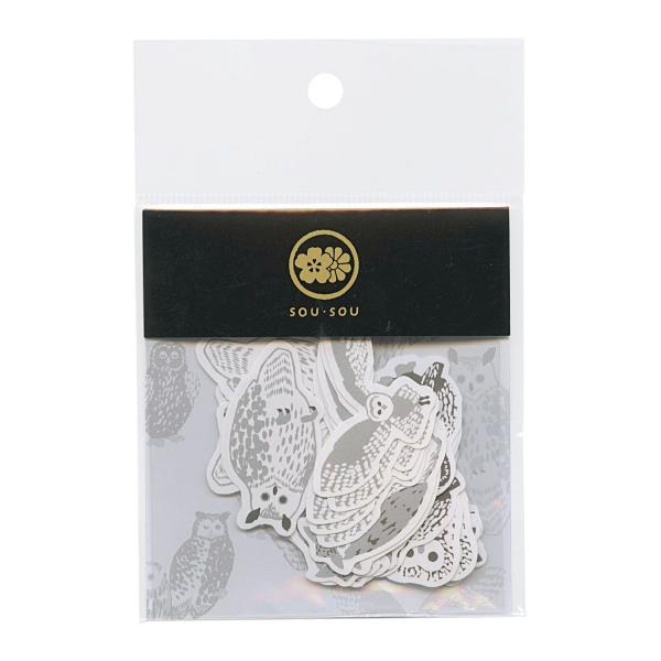 SOU・SOU× フレークシール ふくろう  シール 和ポップ かわいい 71339