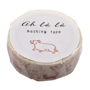 Ah la la アララ マスキングテープ 15ミリ幅 dogs マステ かわいい どうぶつ ALA-106