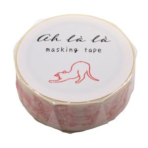 Ah la la アララ マスキングテープ 15ミリ幅 cats マステ かわいい どうぶつ ALA-107