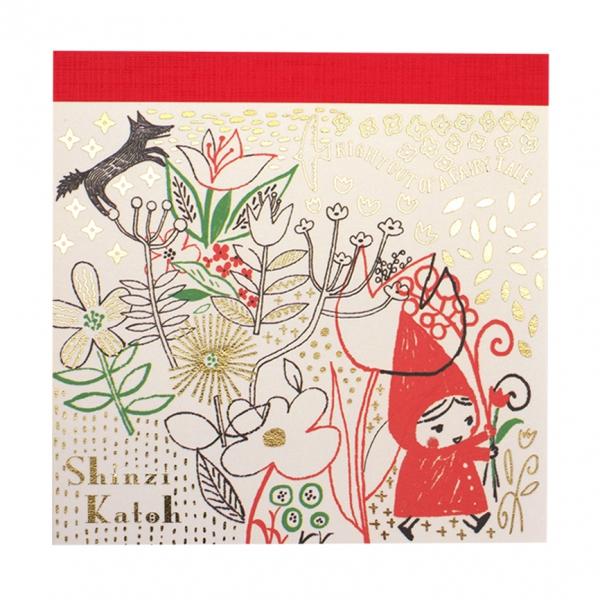 Shinzi Katoh/シンジカトウ ブロックメモ 赤ずきん 花束を  BM-01046