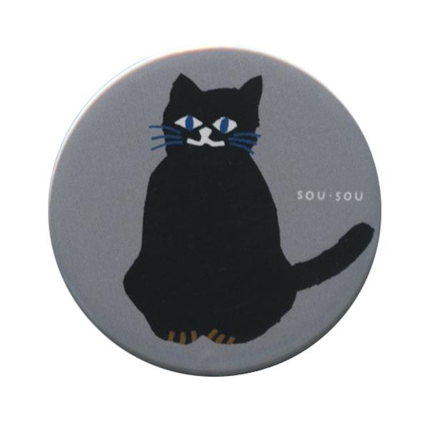 SOUSOU 缶マグネット 丸型  ねこ  71434