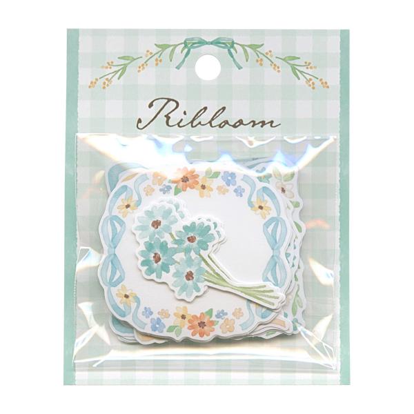 Ribloom/リブルーム ステッカー 40枚入 ブルー シール 82178
