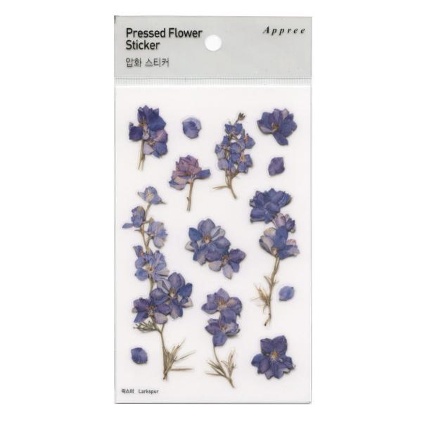 Pressed Flower Stickers /押し花 ステッカー ラークスパー  PFS-010
