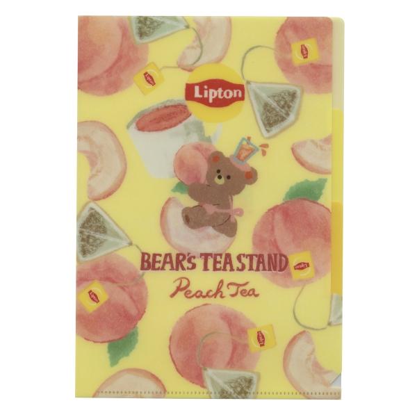 Lipton/リプトン 3ポケット A5クリアファイル  ピーチティー  QE124