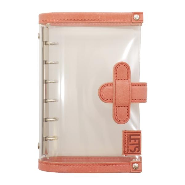 LETS STATIONERY GOODS クリアシステム手帳 ミニ6 mostro/アプリコットピ...