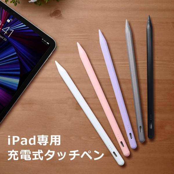 タッチペン iPad スタイラスペン ペンシル 充電式 Type-C POM 傾き検知 遅延なし パ...