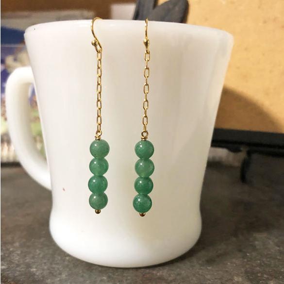 ラッピング無料！HAGIWARA DESIGN アベンチュリンピアス