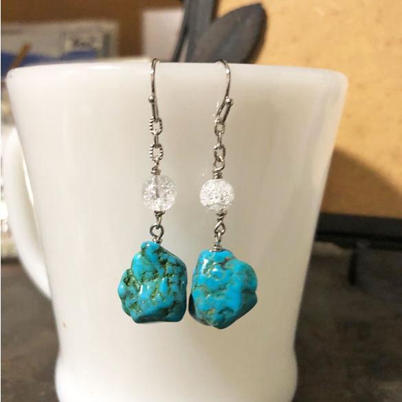 ラッピング無料！ HAGIWARA DESIGN　トルコ石ピアス