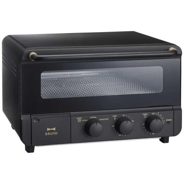 BRUNO　ブルーノ スチーム＆ベイク トースター crassy＋ ブラック 1350W/食パン4枚...