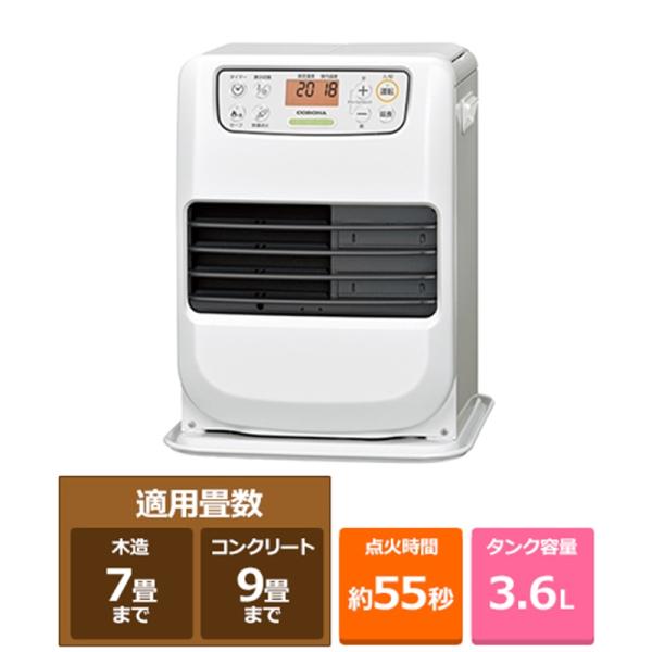 FH-M2523Y-W コロナ CORONA miniタイプ 石油ファンヒーター 7畳用 マットホワ...