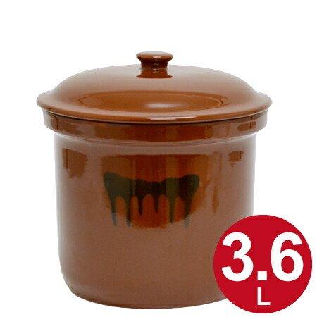 漬物容器 切立かめ 2号 3.6L 蓋付き 陶器