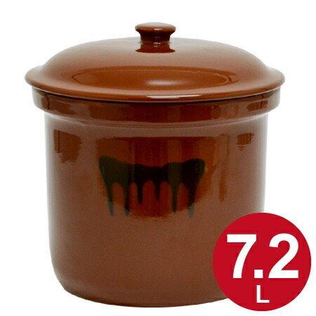 漬物容器 切立かめ 4号 7.2L 蓋付き 陶器