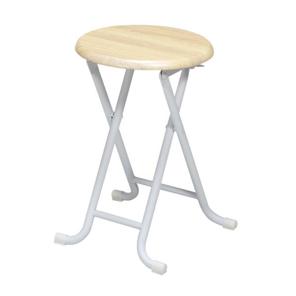 大人モダンな木目折り畳みスツール◇ヴィンテージスツール ナチュラル 北欧風/チェア/スリム/パイプイ...