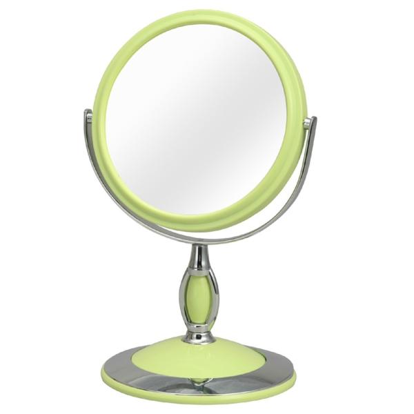 片面3倍鏡！ラウンド卓上ミラー くるり PGNSD-パステルグリーン 北欧風/ミラー/拡大鏡/メイク...