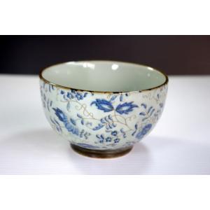 CW091 有田「祥窯」の藍華ご飯茶碗・ライスボール