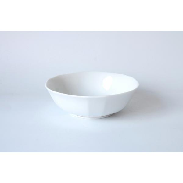 KB006 ホワイト赤線十二角13.6cm小鉢