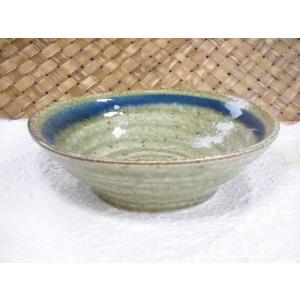 KB039　彩華織部はん点ブルーライン４５小鉢MMN [美濃焼/日本製/陶磁器/和風/緑/グリーン/...