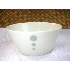 KB142 ドット・クリーム軸サラダボール★アウトレット品★