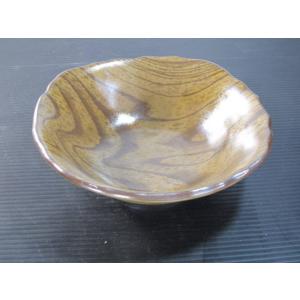 KB174 木目35角浅鉢　薄茶 ★アウトレット品★