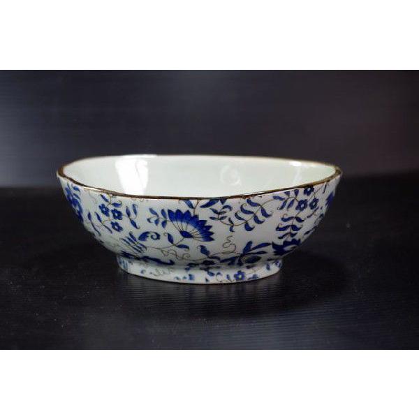 KB185 藍華楕円１３．３ｃｍ小鉢★アウトレット品こみ★