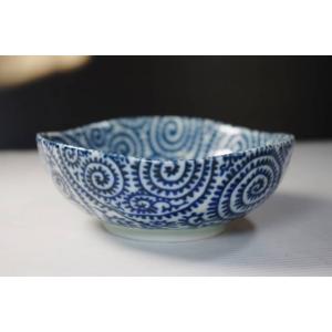 KB235　古染たこ唐草三角35ボウル　★アウトレット品★