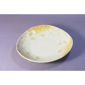 君島三角13.5ｃｍ皿　[美濃焼/日本製/陶磁器/和食器/和風/黄色/イエロー/ベージュ/小皿/取り...