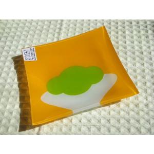 ガラス・フラッフイースクエアプレート13.5cmオレンジHMZ-AP1301FUOR  KZ017