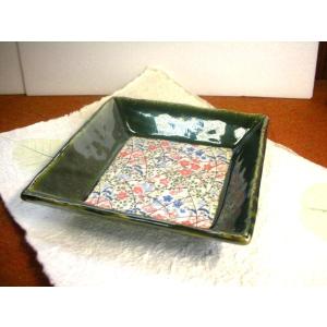 織部錦織正角皿中15.4cm★アウトレット品こみ★DBH  KZ044