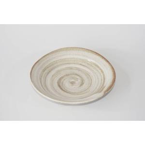 彩華茶粉引白刷毛６５皿 [美濃焼/日本製/陶磁器/和食器/和風/ライトブラウン/丸/盛皿/中皿/居酒...