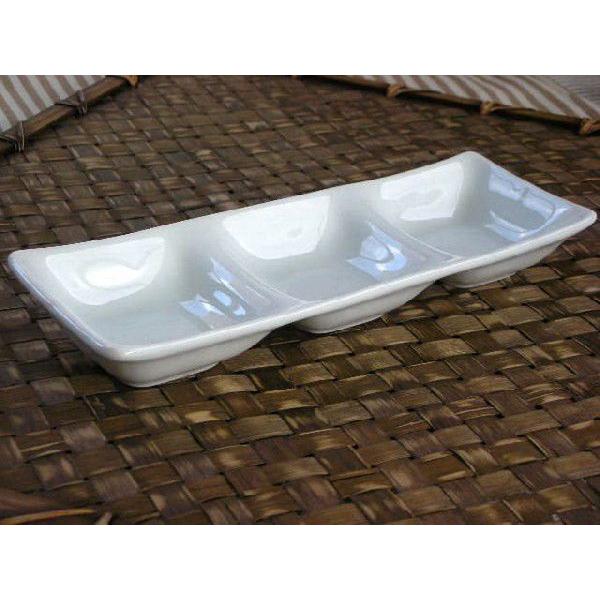 KZ065 ホワイトSWAN三品皿２０．２ｘ６．９ｘＨ２．８ｃｍ薬味皿★アウトレット品★