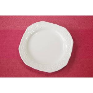 NBマーガレットスクエアケーキ皿　[美濃焼/日本製/陶磁器/洋食器/洋風/白い/ホワイト/フラワー/...