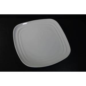 白　18.7cm　ライン角皿　KZ086