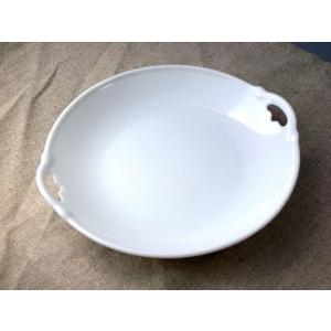 白磁手付き13ｃｍ丸トレー小皿　[美濃焼/日本製/陶磁器/洋食器/ホワイト/中皿/取り皿/おしゃれ/...