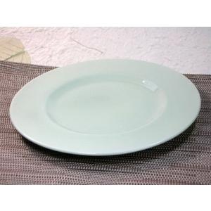 ご家庭用★ヒワグリーン18.4ｃｍリムプレート [美濃焼/日本製/陶磁器/洋食器/中皿/パン/デザー...