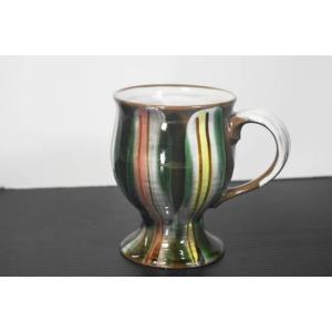 MC134A　手描き白刷毛色十草高台マグ   [美濃焼/日本製/陶磁器/アウトレット]