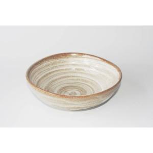 彩華茶粉引白刷毛６５ボウル・盛鉢　[美濃焼/日本製/陶磁器/和食器/和風/大鉢/シリーズ/ベージュ/...