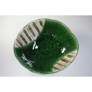 OB084 変形大鉢　織部十草24.2ｃｍ★アウトレット品★DYS