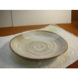 OZ035 彩華茶粉引白刷毛９０皿27cm