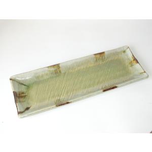OZ059 ビードロ三彩37.5ｃｍロング皿★アウトレット品★