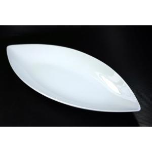 OZ068 ロングリーフ・ホワイト３３ｃｍ盛り付けプレート★アウトレット品★OMB
