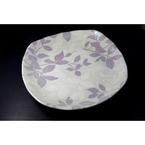 OZ126 パープル木の葉24ｃｍ皿TOH★アウトレット品★