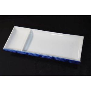 OZ200 竹節21.5cm仕切り付き刺身皿 アウトレット品